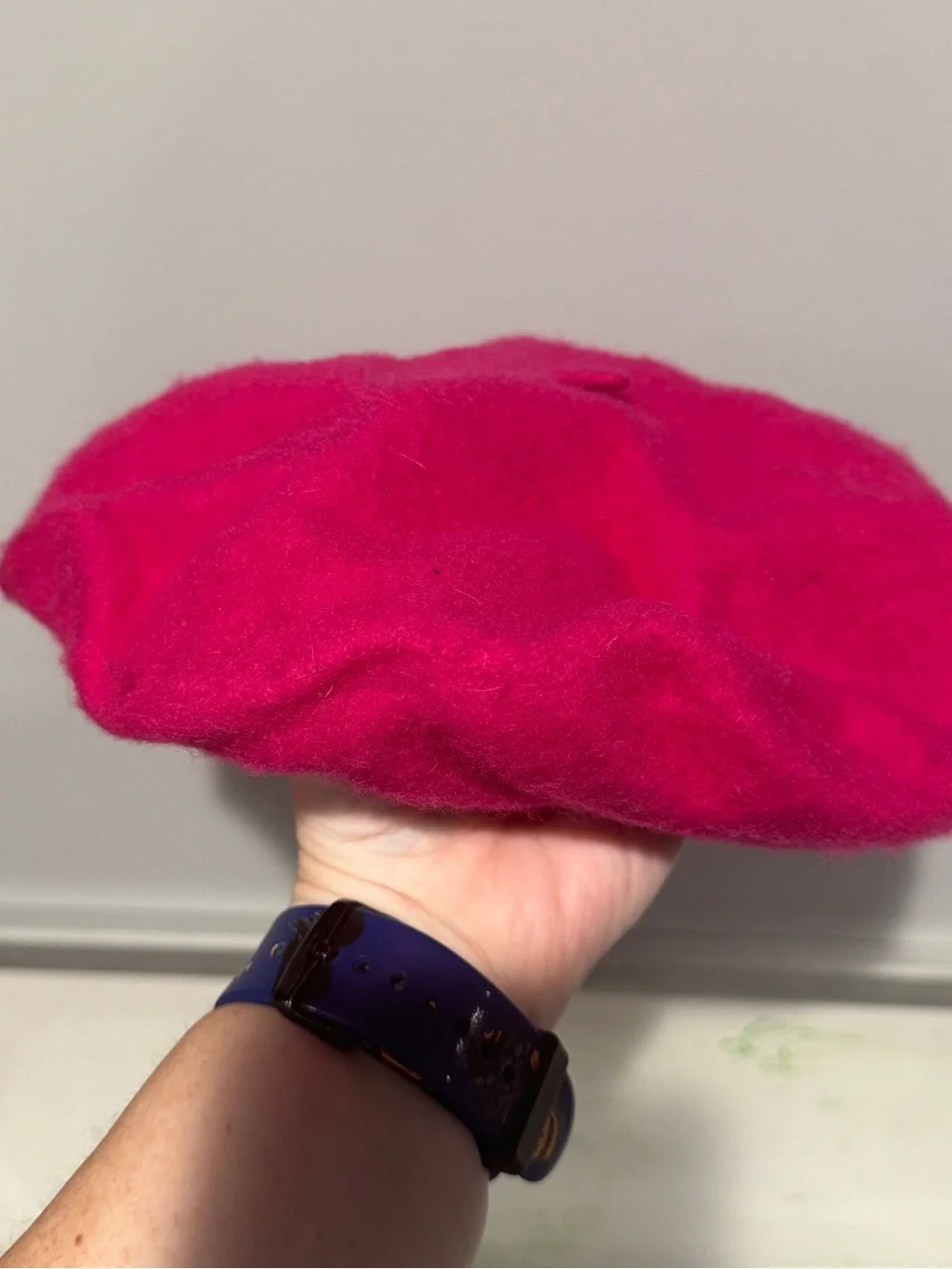 Womens Hot Pink Wool Beret - Classic Fashion Accessory